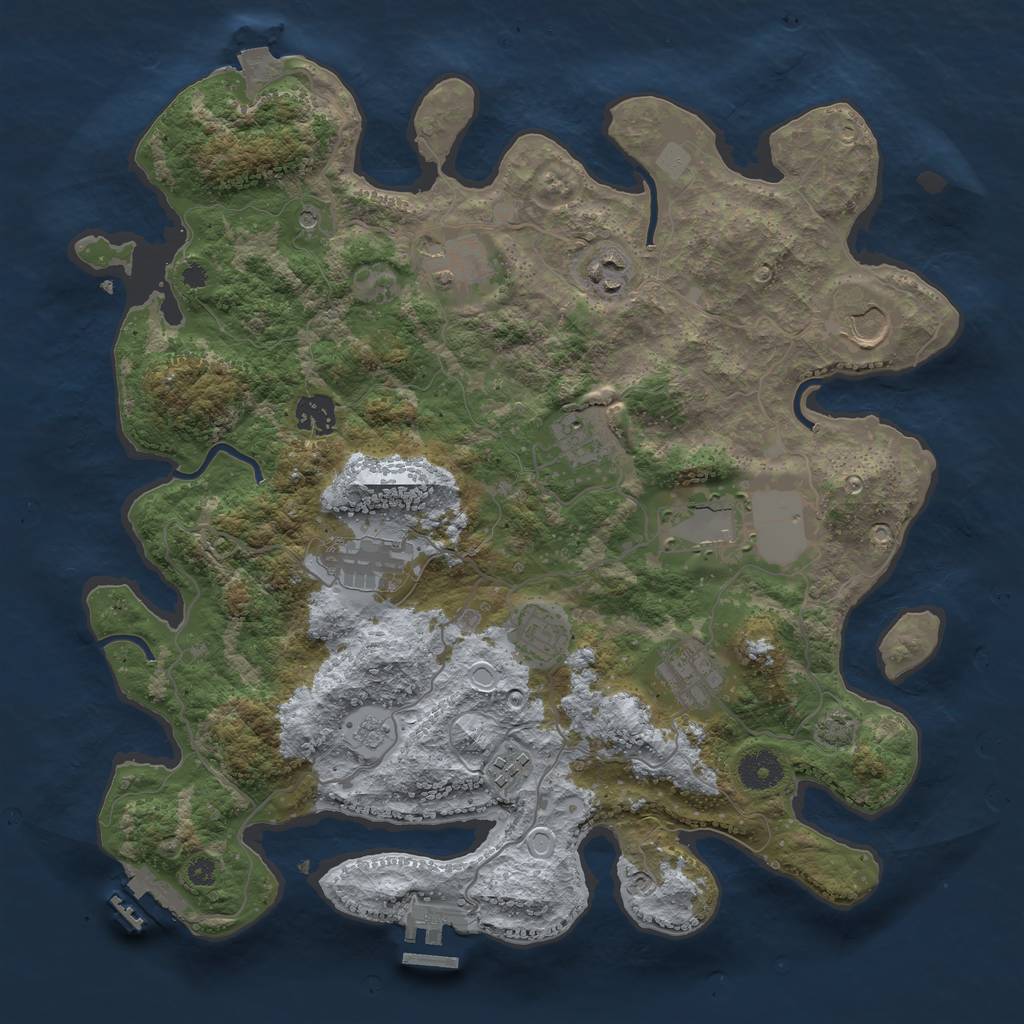 Rust Map: Procedural Map, Size: 3700, Seed: 1613979707, 18 Monuments