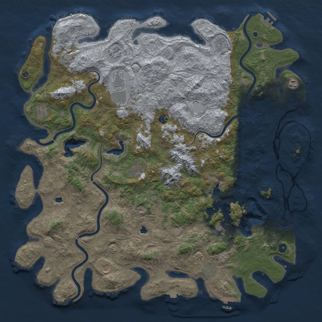 Rust Map: Procedural Map, Size: 5500, Seed: 1775920859, 17 Monuments