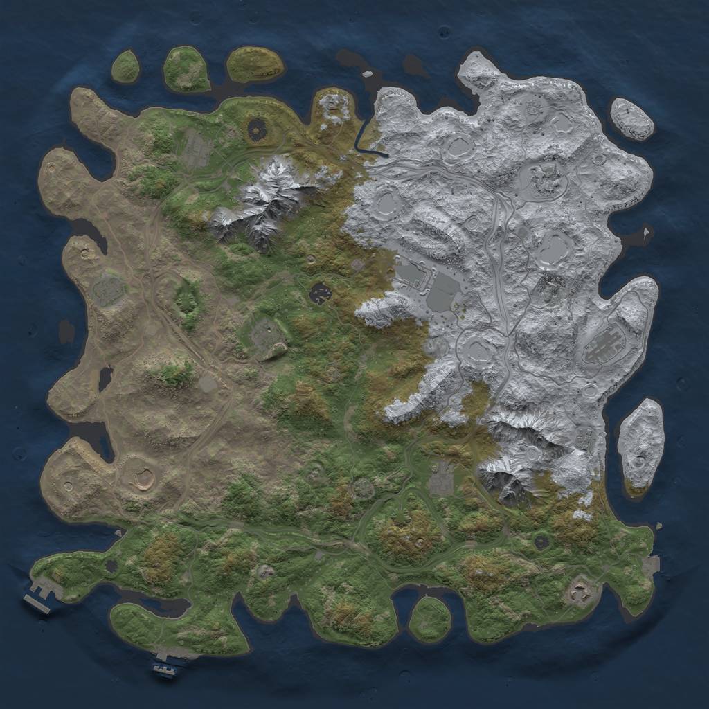 Rust Map: Procedural Map, Size: 5000, Seed: 1983777923, 19 Monuments