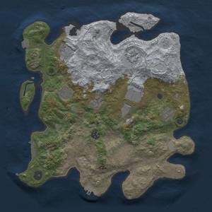 Thumbnail Rust Map: Procedural Map, Size: 3500, Seed: 1971724328, 17 Monuments