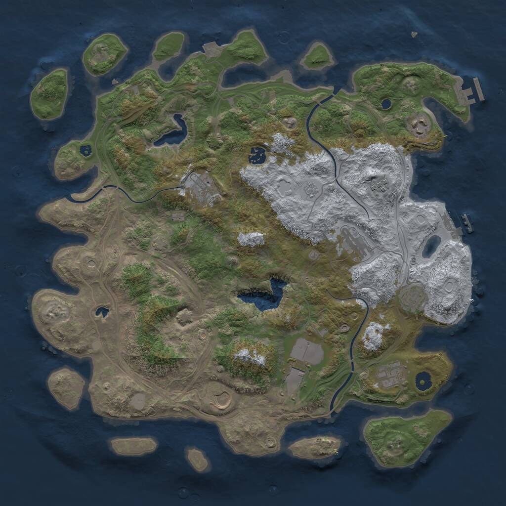 Rust Map: Procedural Map, Size: 4250, Seed: 1958251846, 15 Monuments