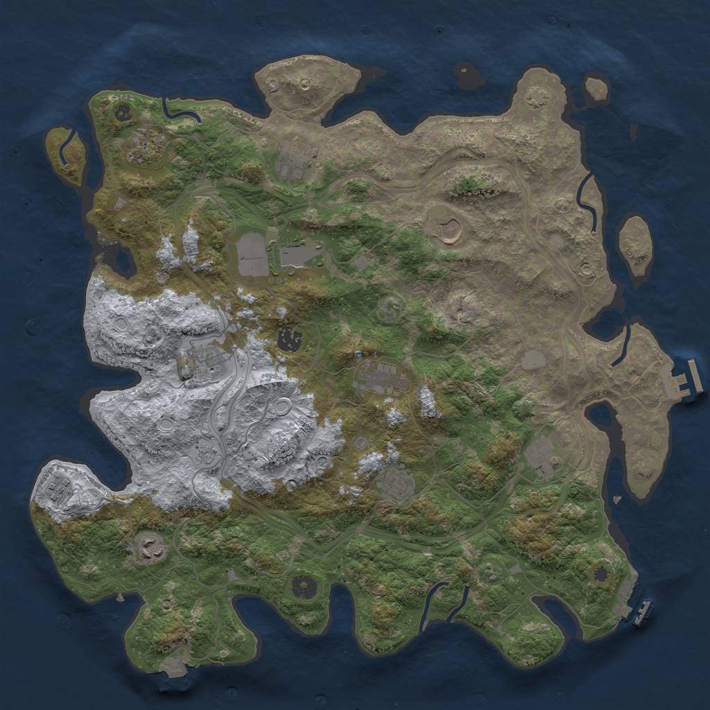 Rust Map: Procedural Map, Size: 4250, Seed: 1050553076, 19 Monuments