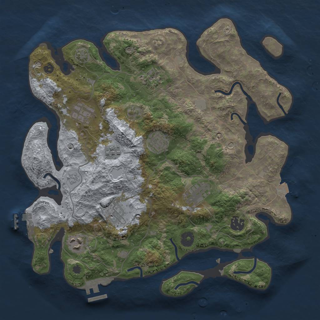 Rust Map: Procedural Map, Size: 3300, Seed: 961978736, 16 Monuments
