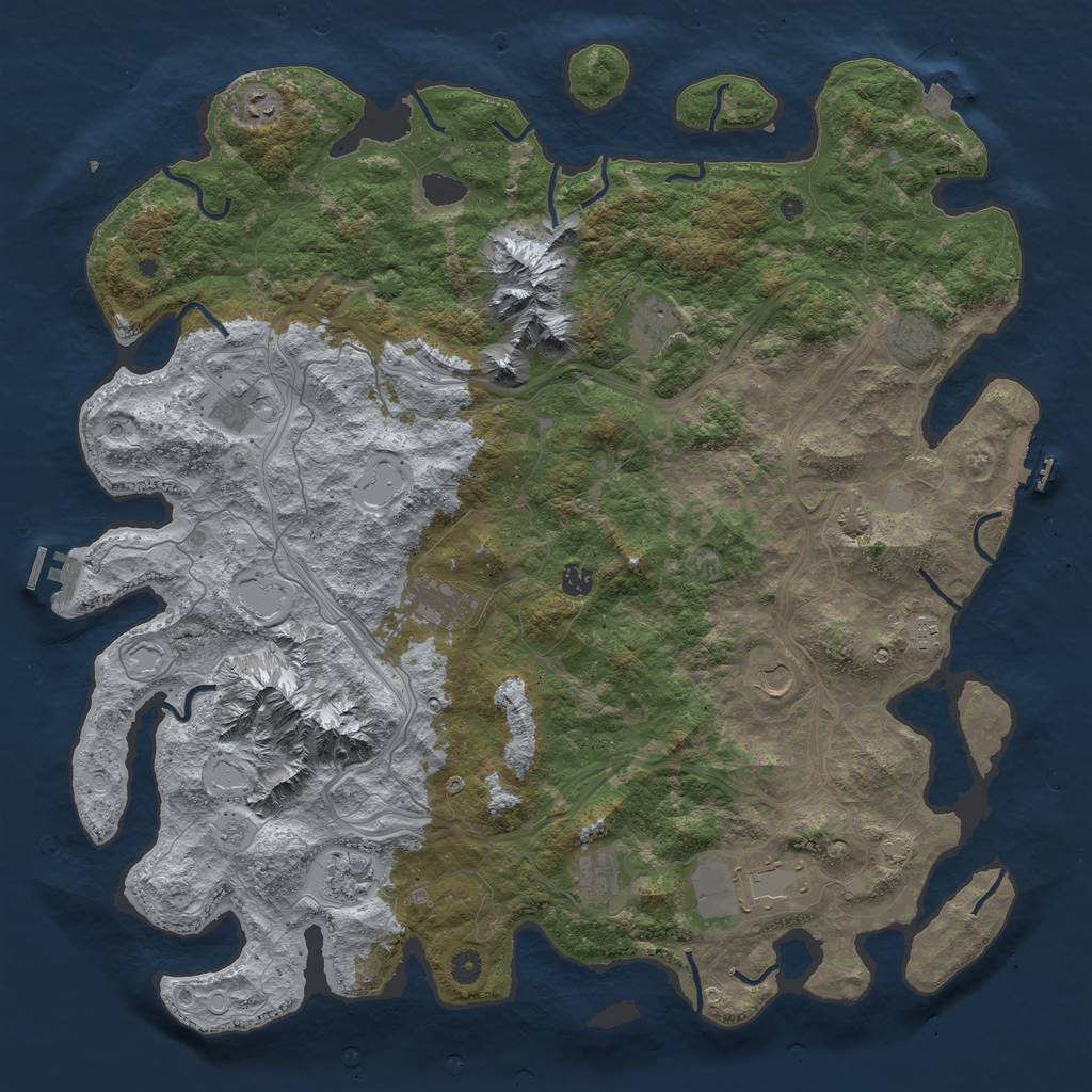 Rust Map: Procedural Map, Size: 5000, Seed: 6560, 19 Monuments