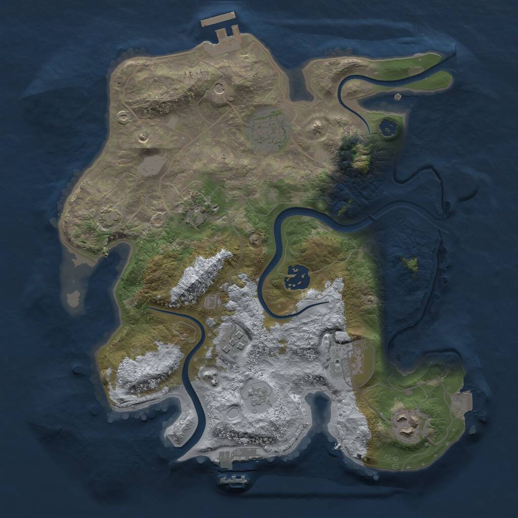 Rust Map: Procedural Map, Size: 3000, Seed: 10420, 12 Monuments