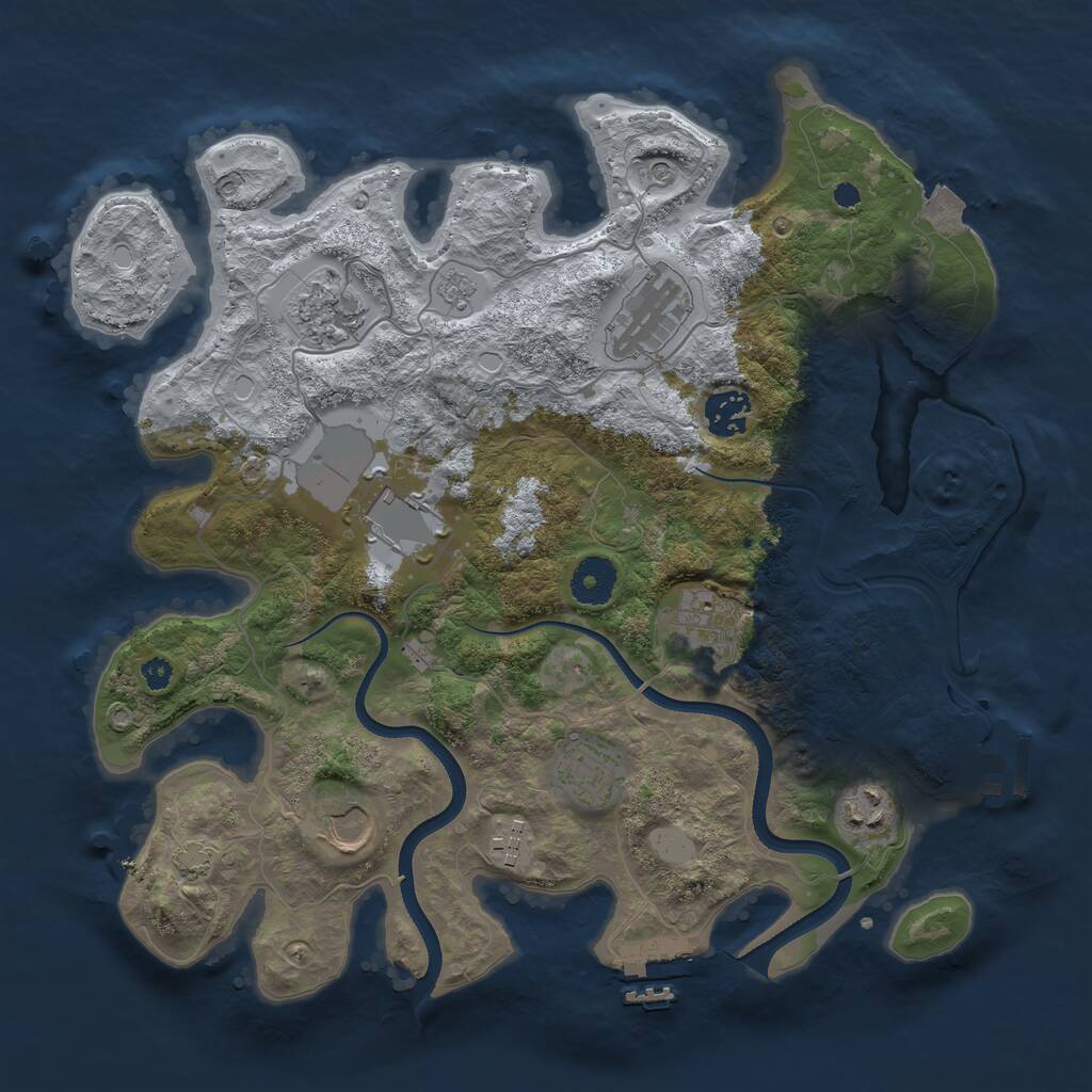 Rust Map: Procedural Map, Size: 3500, Seed: 550445371, 15 Monuments