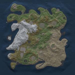 Thumbnail Rust Map: Procedural Map, Size: 3500, Seed: 1686034189, 15 Monuments