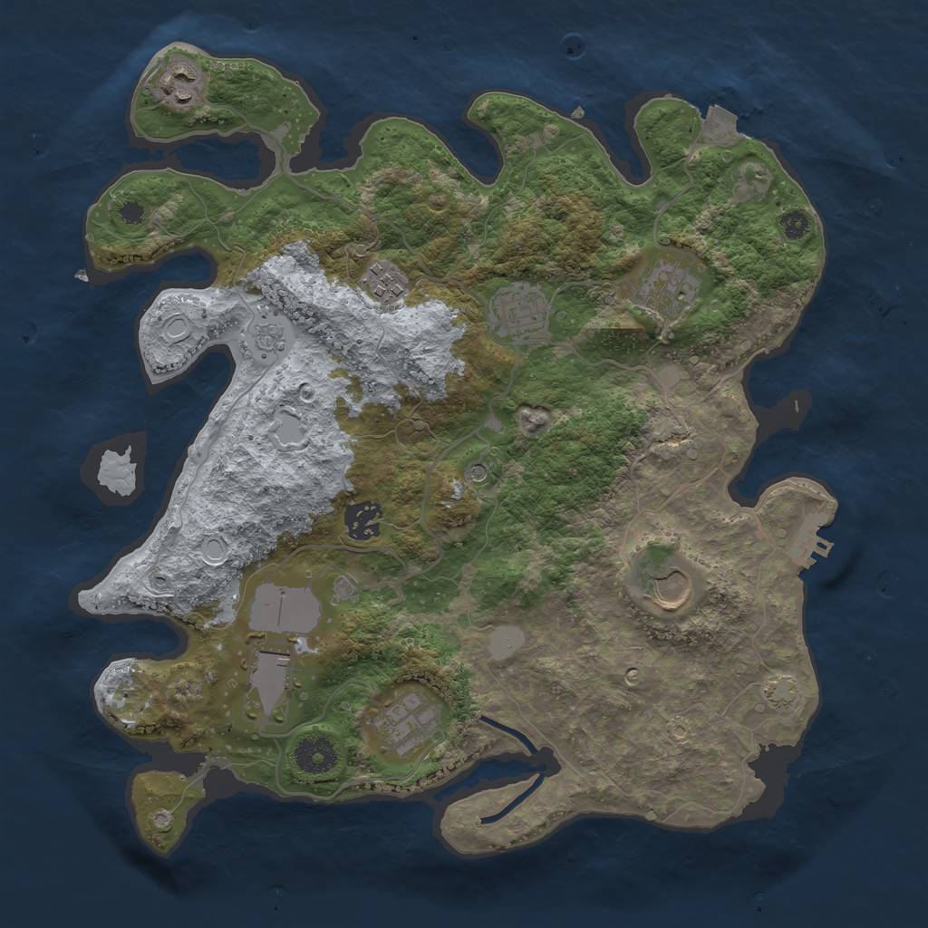 Rust Map: Procedural Map, Size: 3500, Seed: 1686034189, 15 Monuments