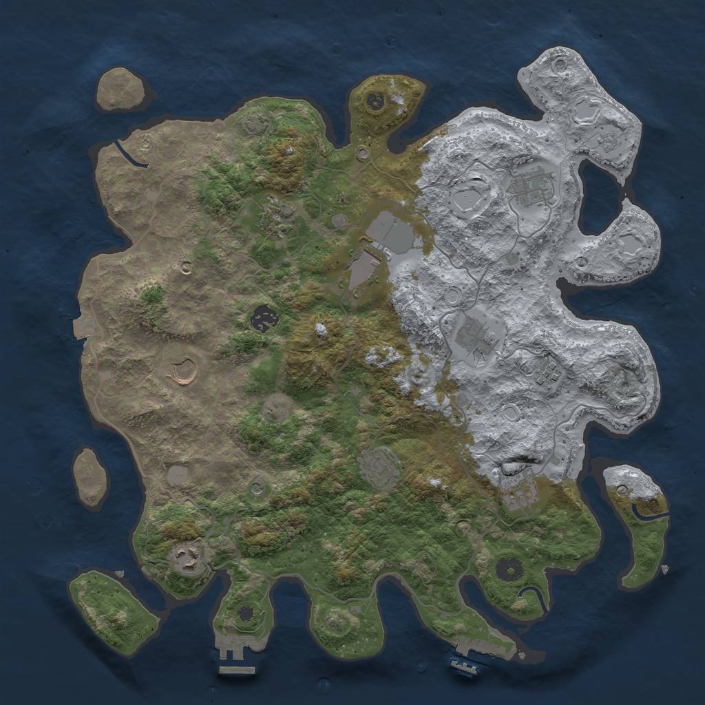 Rust Map: Procedural Map, Size: 4000, Seed: 29587563, 18 Monuments