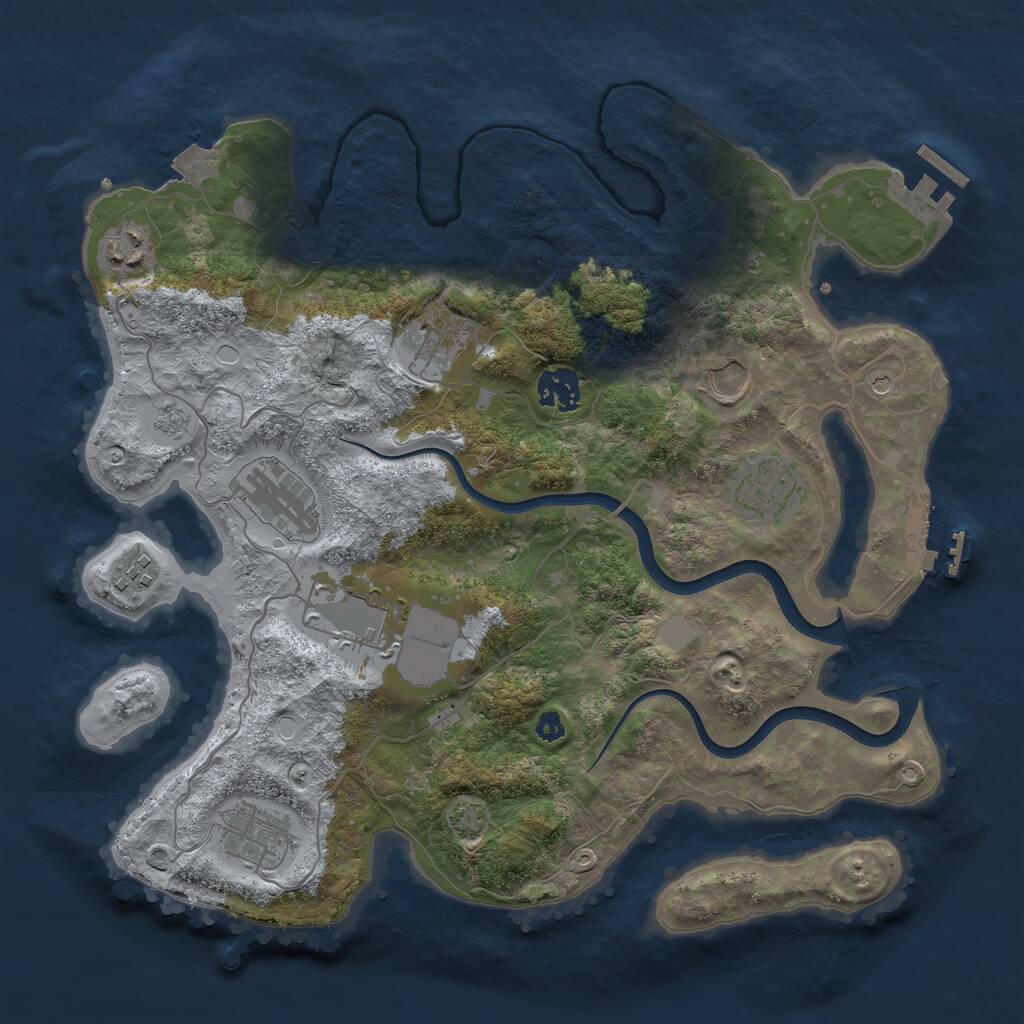 Rust Map: Procedural Map, Size: 3500, Seed: 832865066, 15 Monuments