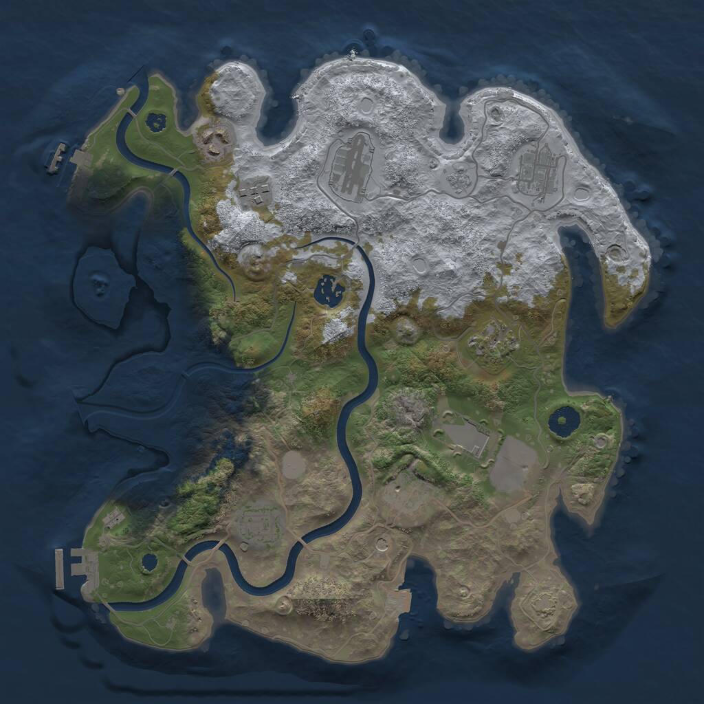 Rust Map: Procedural Map, Size: 3500, Seed: 936533777, 15 Monuments