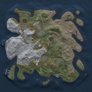 Thumbnail Rust Map: Procedural Map, Size: 3500, Seed: 328193426, 17 Monuments