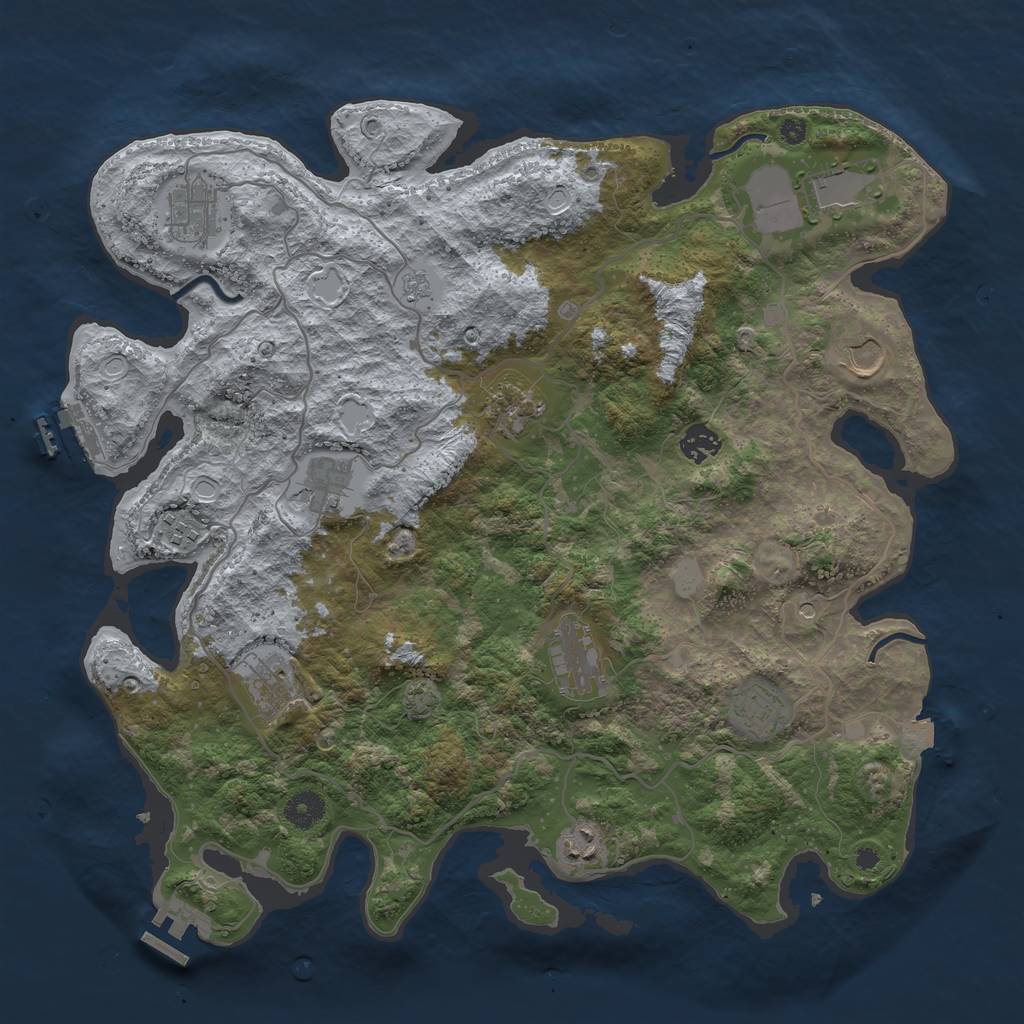 Rust Map: Procedural Map, Size: 4000, Seed: 78952168, 19 Monuments