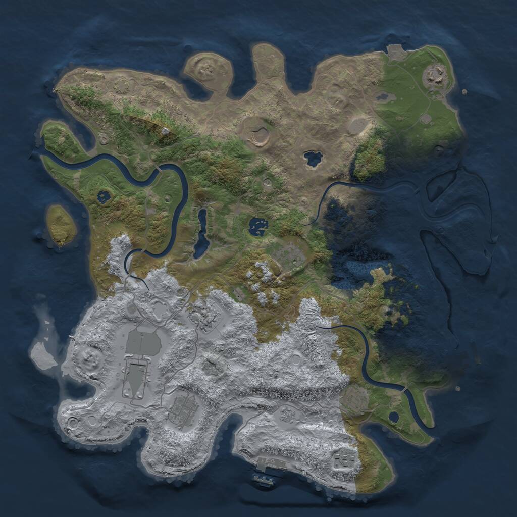 Rust Map: Procedural Map, Size: 4000, Seed: 1614839134, 15 Monuments