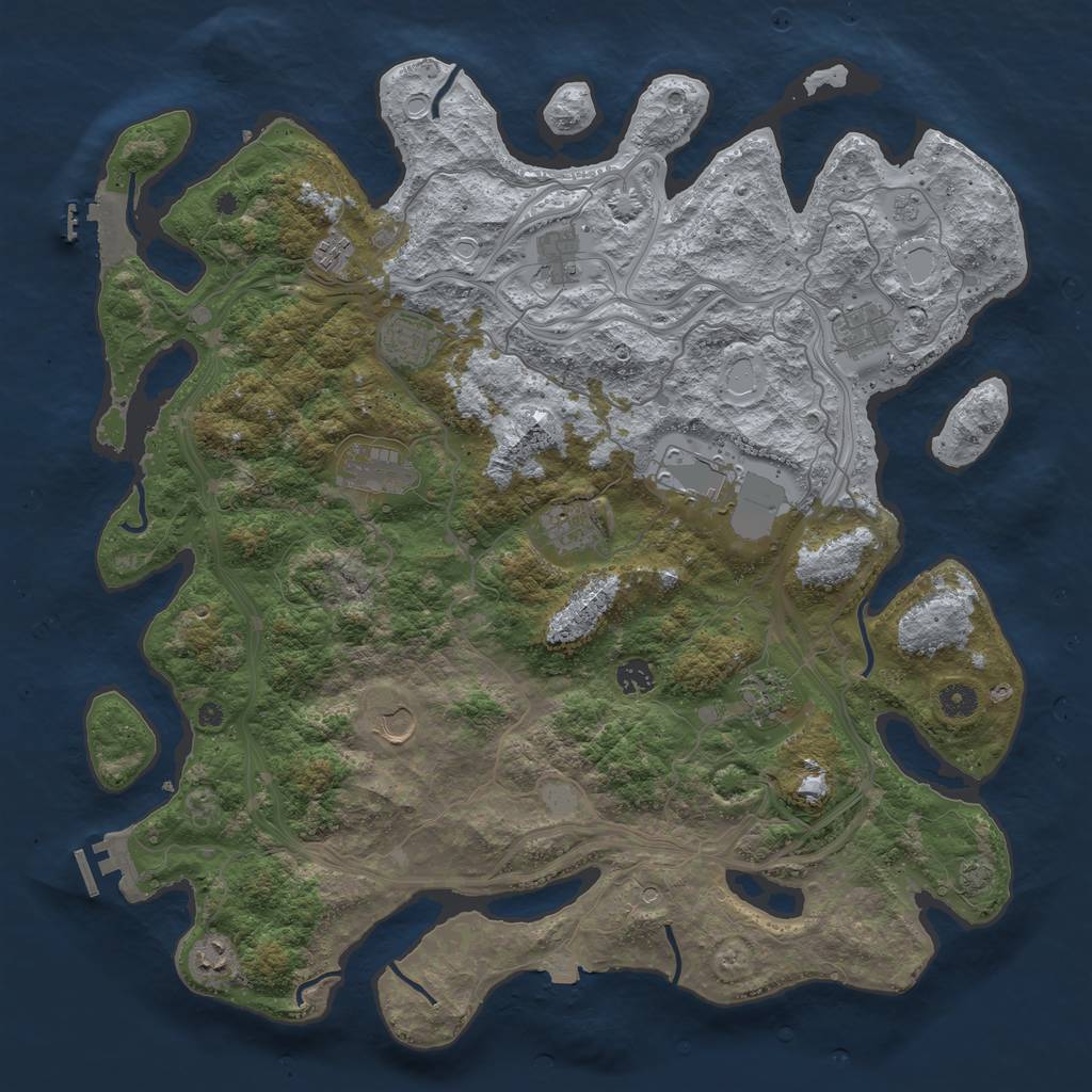 Rust Map: Procedural Map, Size: 4500, Seed: 1762316770, 19 Monuments