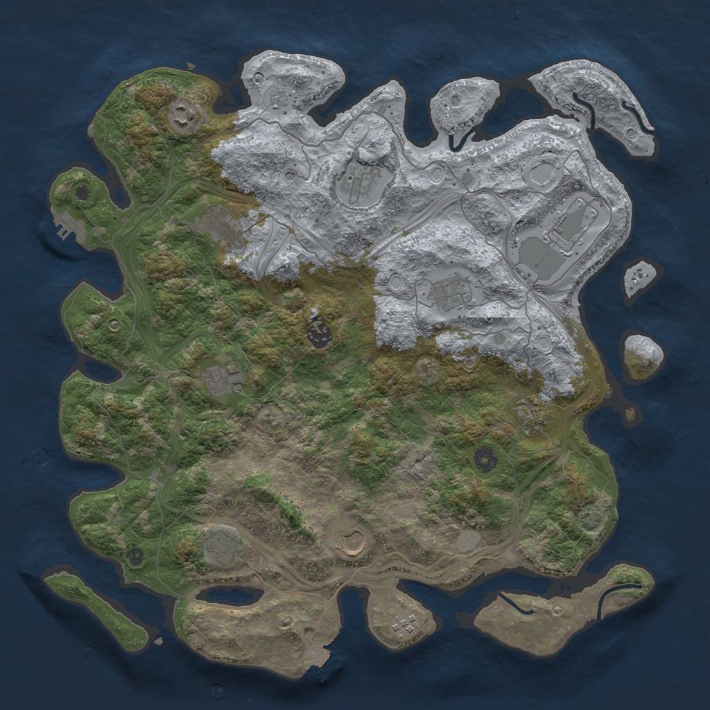 Rust Map: Procedural Map, Size: 4250, Seed: 156822974, 18 Monuments