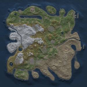 Thumbnail Rust Map: Procedural Map, Size: 3500, Seed: 78236192, 15 Monuments