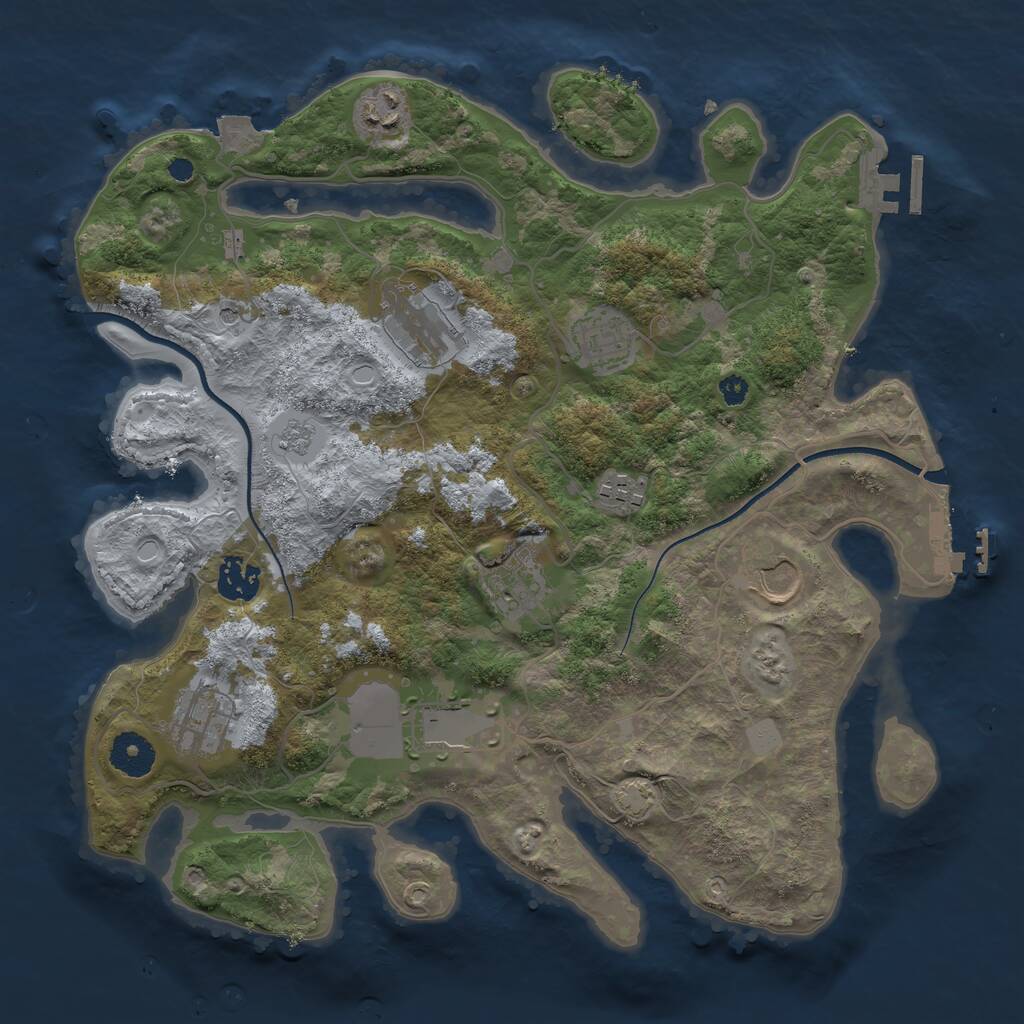 Rust Map: Procedural Map, Size: 3500, Seed: 78236192, 15 Monuments