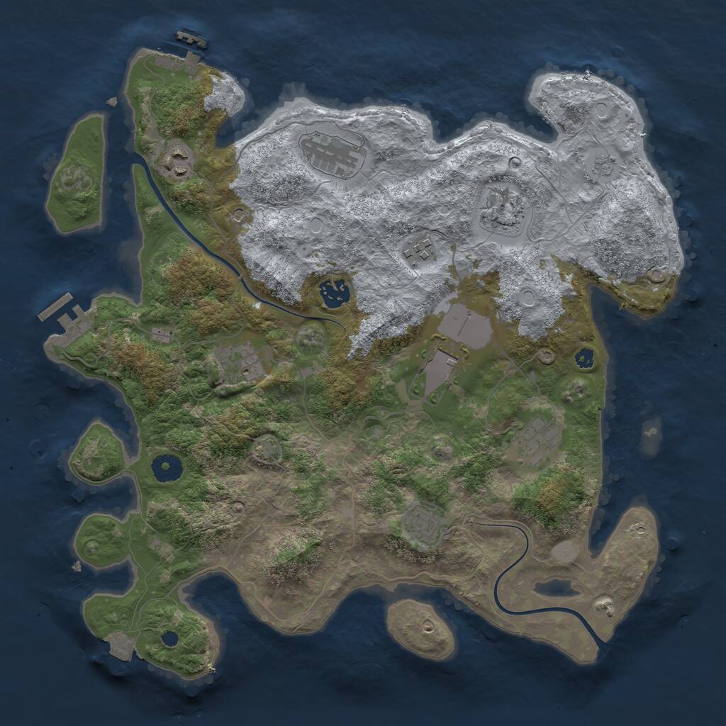 Rust Map: Procedural Map, Size: 3700, Seed: 11219161, 15 Monuments