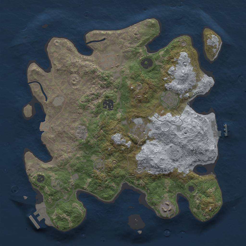 Rust Map: Procedural Map, Size: 3250, Seed: 456, 14 Monuments