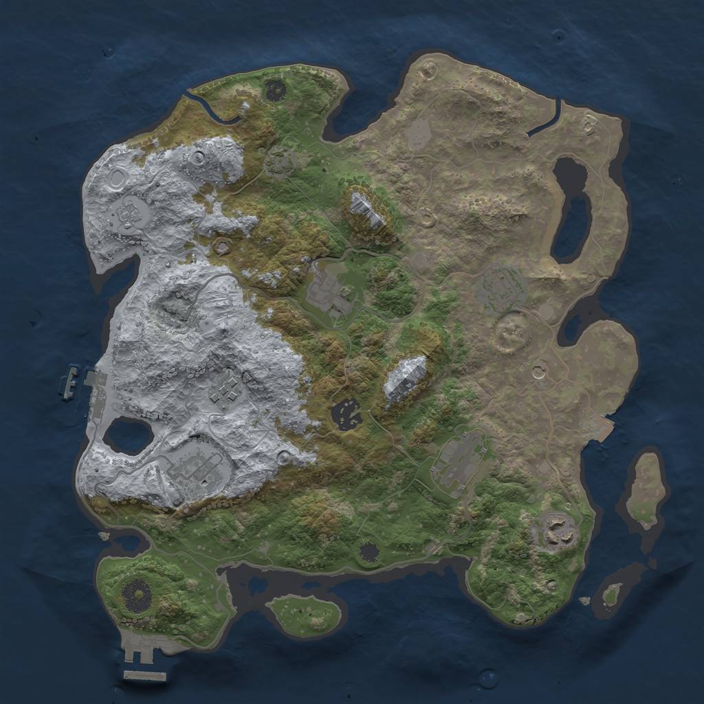 Rust Map: Procedural Map, Size: 3350, Seed: 1442, 15 Monuments