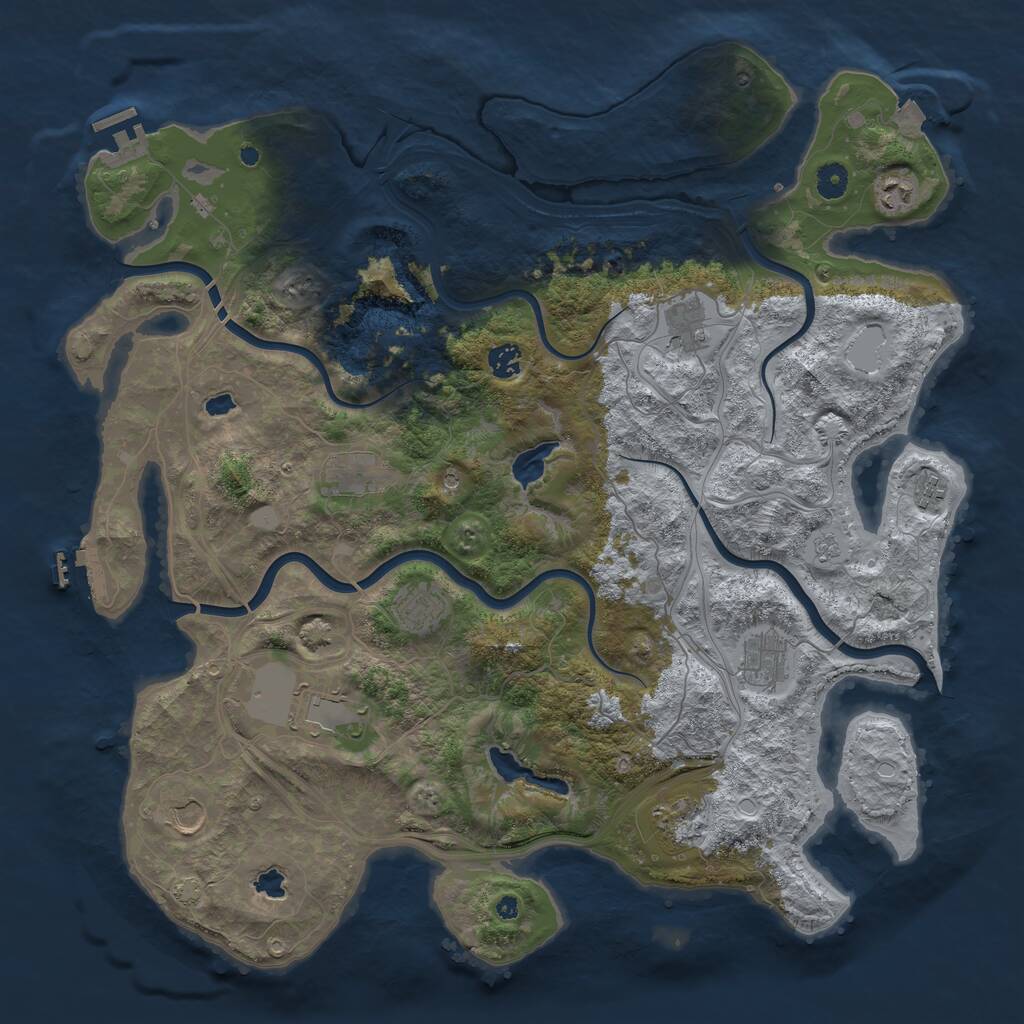 Rust Map: Procedural Map, Size: 4500, Seed: 1979354533, 16 Monuments