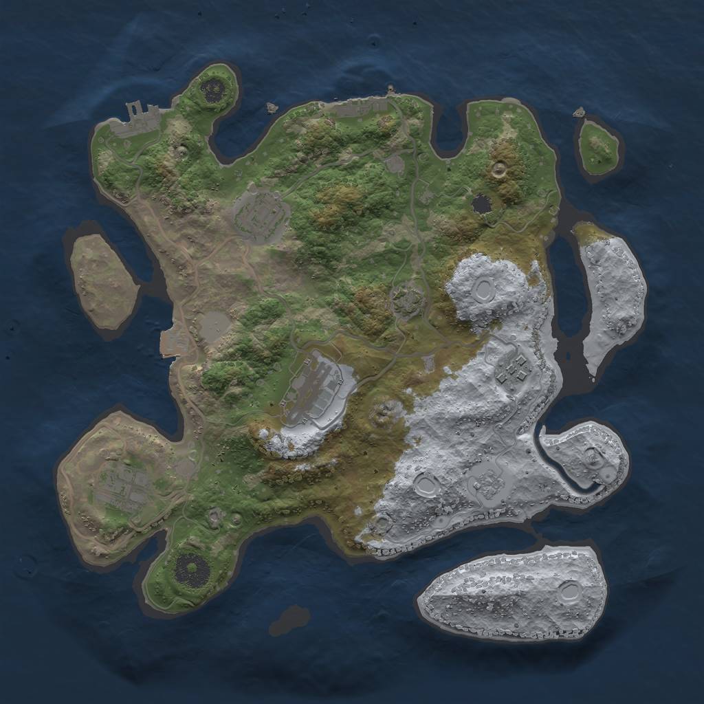 Rust Map: Procedural Map, Size: 3000, Seed: 31127, 11 Monuments