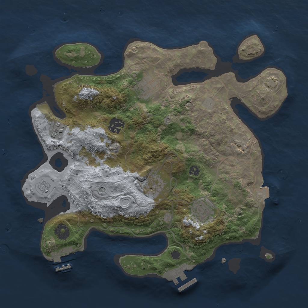 Rust Map: Procedural Map, Size: 3000, Seed: 23018, 13 Monuments