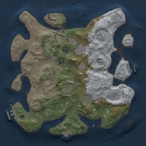 Thumbnail Rust Map: Procedural Map, Size: 3500, Seed: 1704936858, 17 Monuments