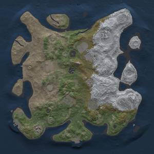 Thumbnail Rust Map: Procedural Map, Size: 3500, Seed: 1704936858, 17 Monuments