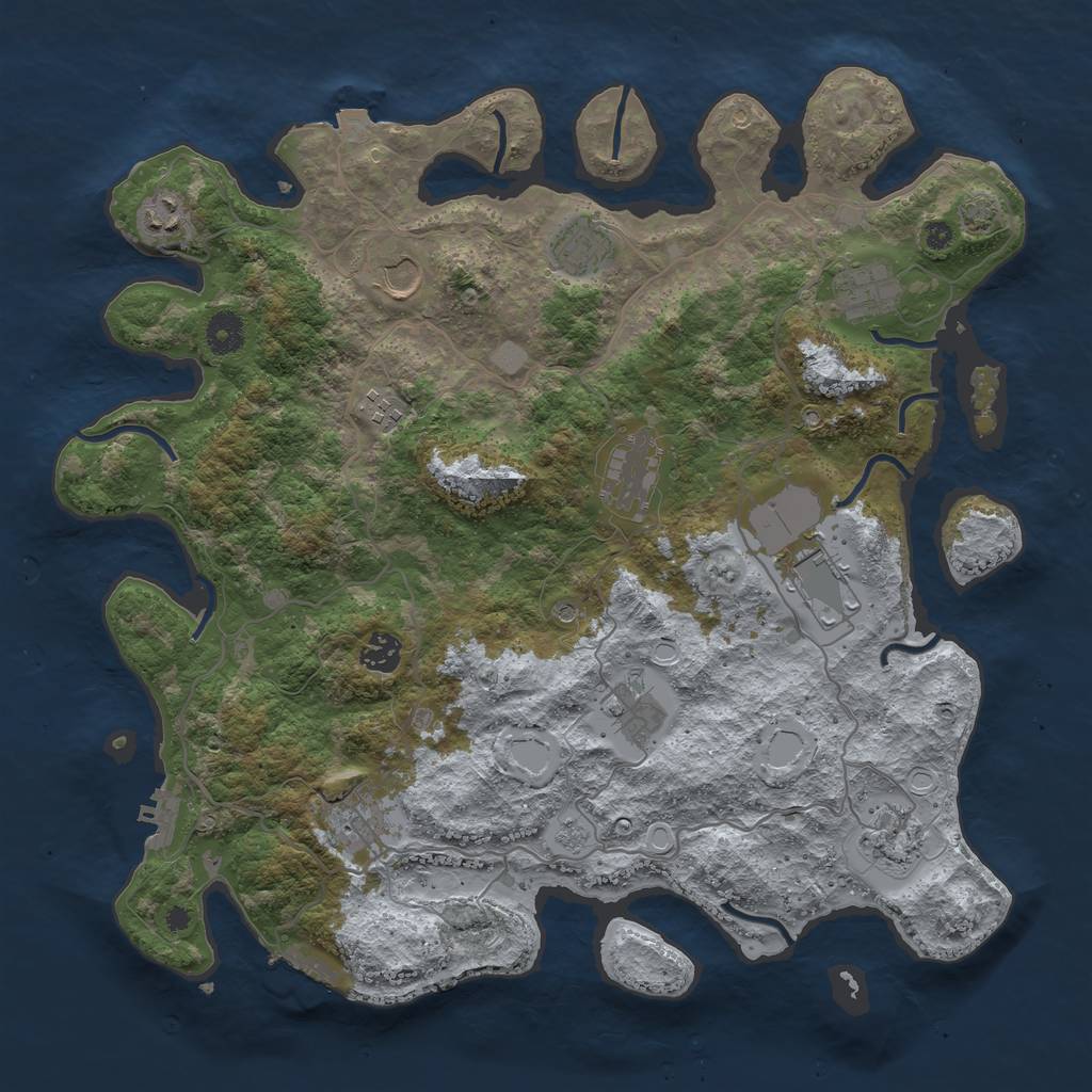 Rust Map: Procedural Map, Size: 4000, Seed: 945000, 19 Monuments