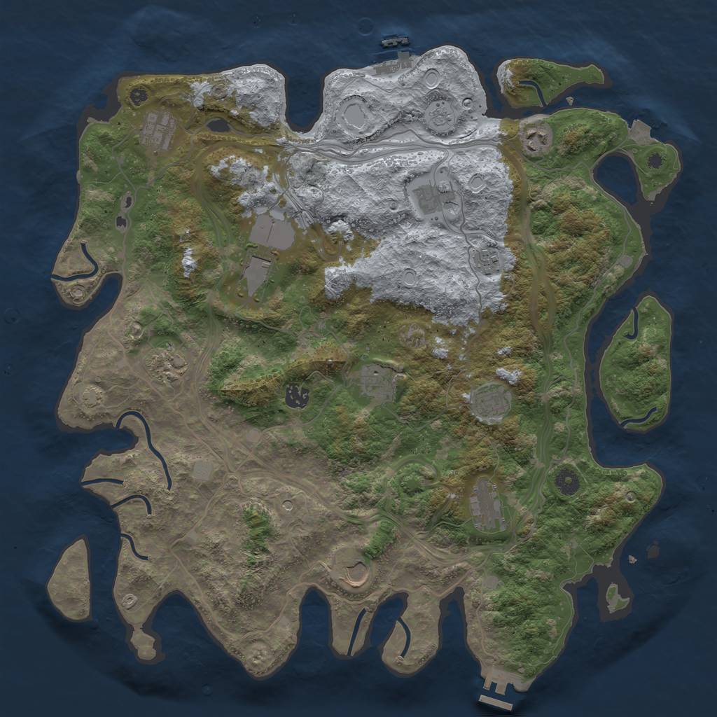 Rust Map: Procedural Map, Size: 4300, Seed: 849907843, 19 Monuments