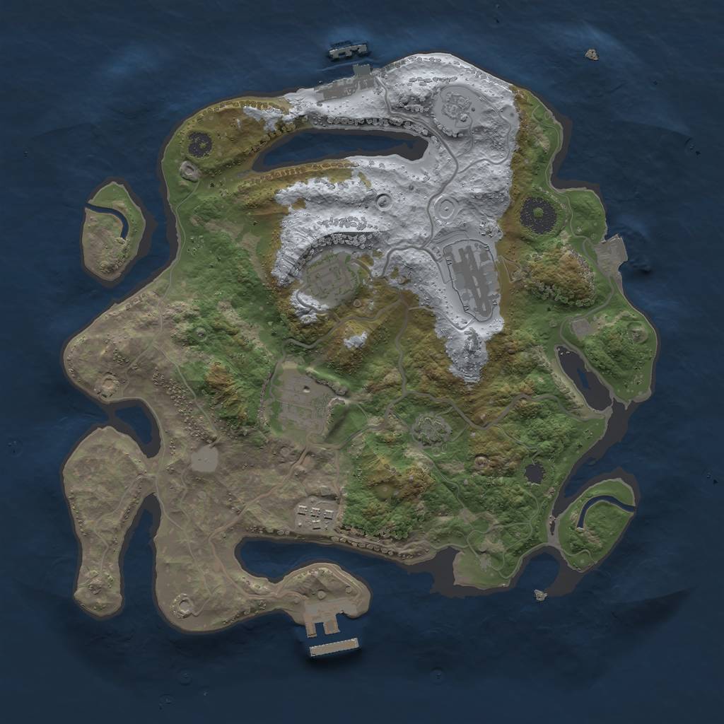 Rust Map: Procedural Map, Size: 3000, Seed: 534623478, 11 Monuments