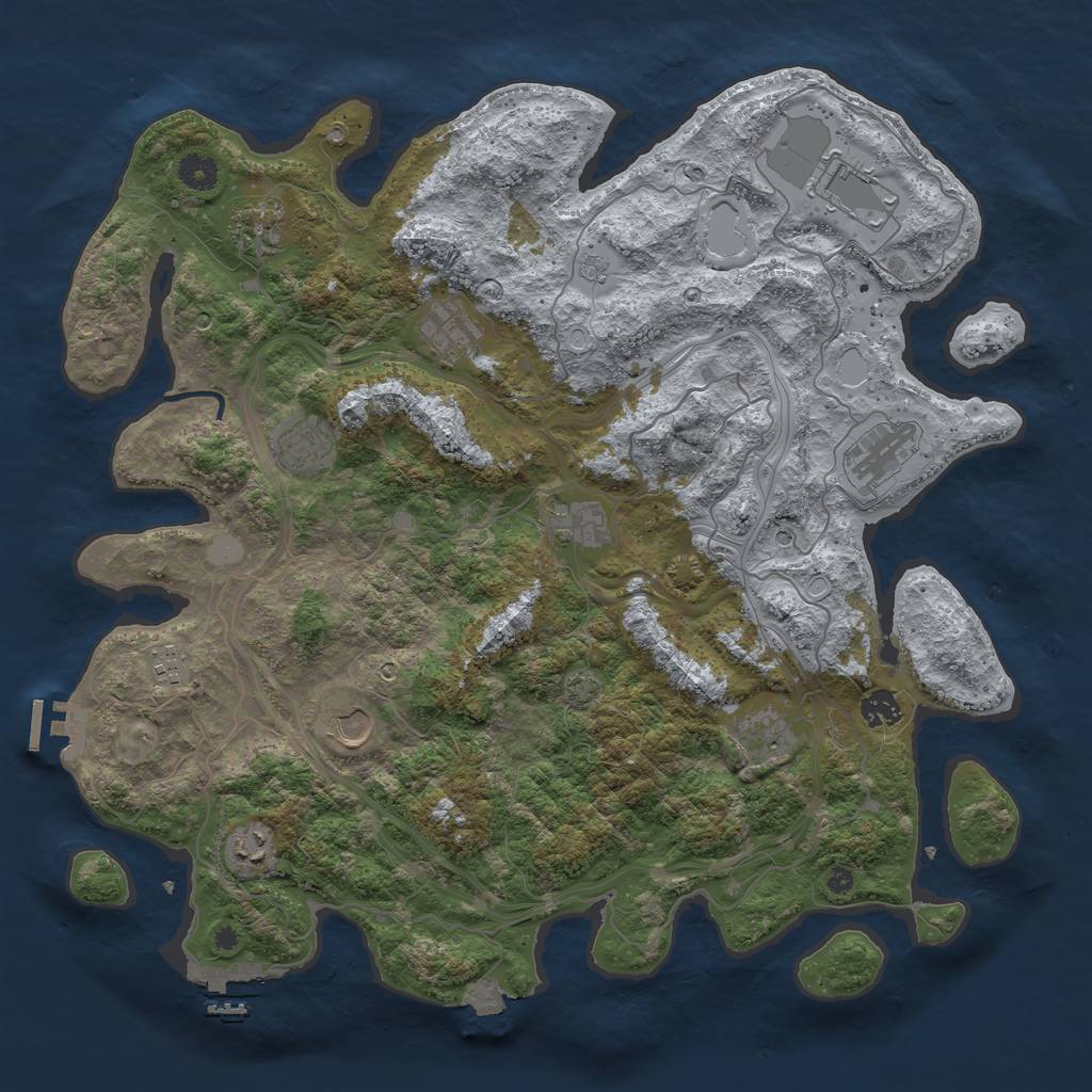 Rust Map: Procedural Map, Size: 4250, Seed: 1978289974, 19 Monuments