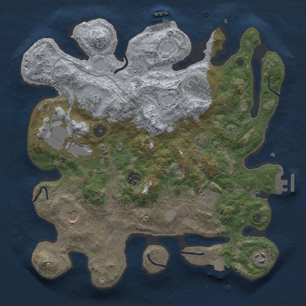 Rust Map: Procedural Map, Size: 3500, Seed: 1216178166, 15 Monuments