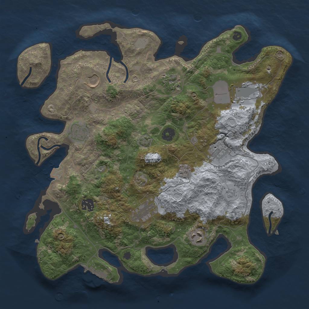 Rust Map: Procedural Map, Size: 3500, Seed: 1901233330, 16 Monuments