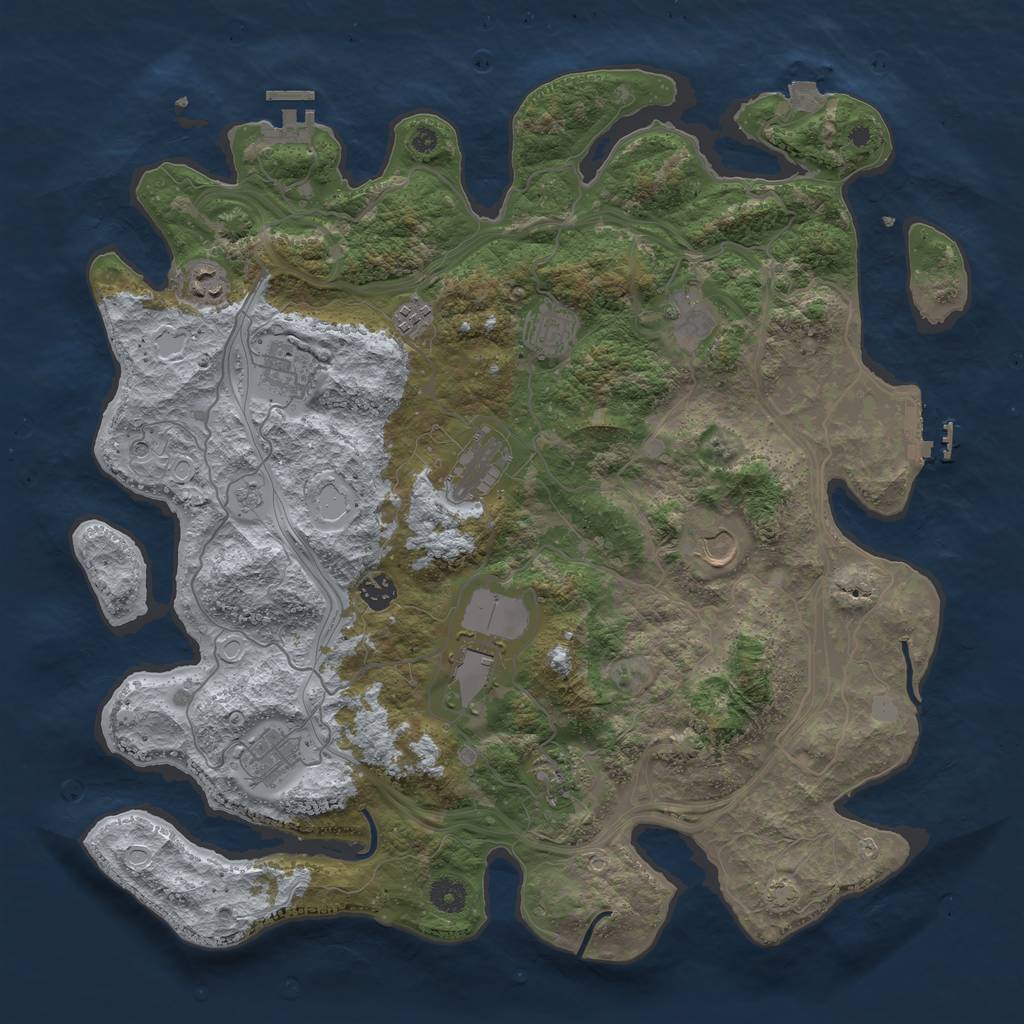 Rust Map: Procedural Map, Size: 4250, Seed: 882319030, 19 Monuments