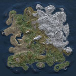 Thumbnail Rust Map: Procedural Map, Size: 4000, Seed: 557023384, 13 Monuments