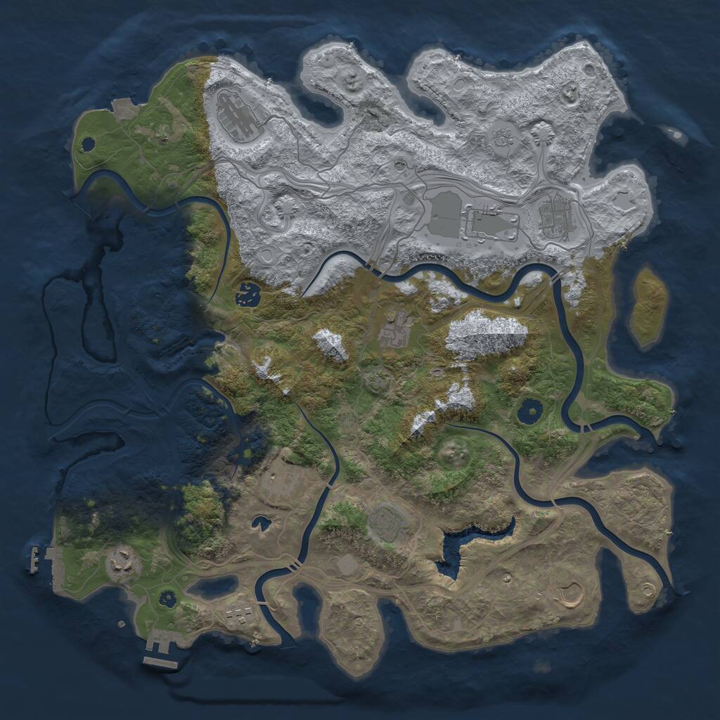 Rust Map: Procedural Map, Size: 4250, Seed: 24510, 16 Monuments