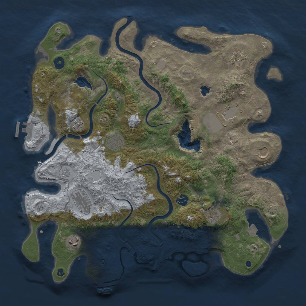Rust Map: Procedural Map, Size: 4000, Seed: 88616814, 15 Monuments
