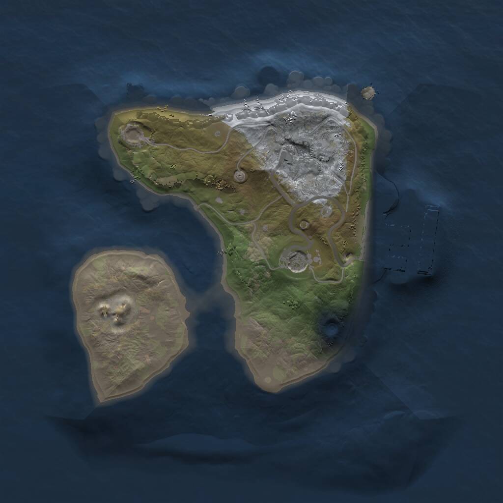 Rust Map: Procedural Map, Size: 1500, Seed: 49106671, 3 Monuments