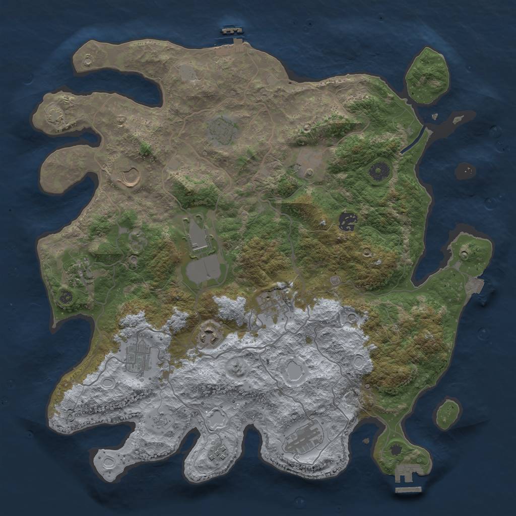 Rust Map: Procedural Map, Size: 4000, Seed: 14964, 19 Monuments
