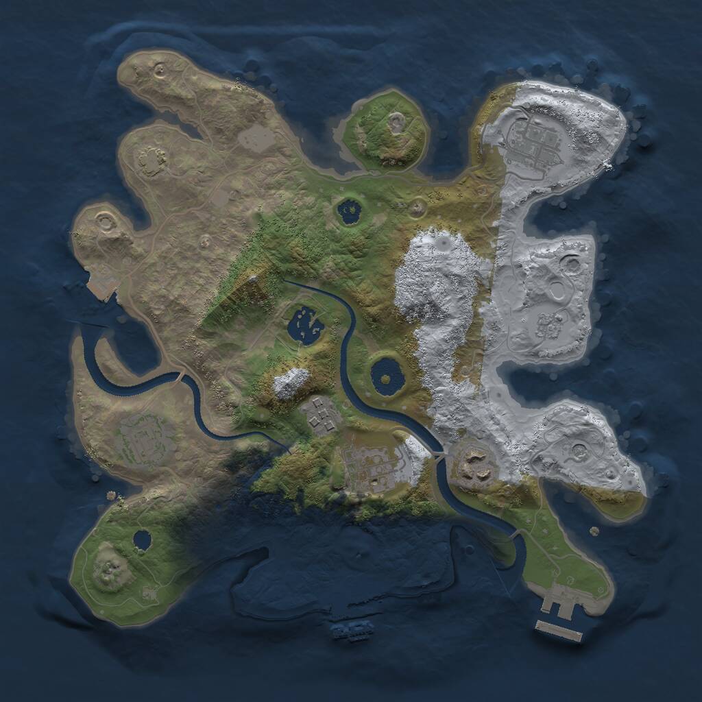 Rust Map: Procedural Map, Size: 3000, Seed: 4219, 12 Monuments