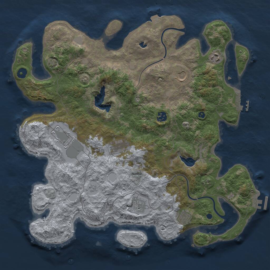 Rust Map: Procedural Map, Size: 4000, Seed: 937050911, 13 Monuments