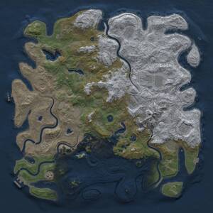 Thumbnail Rust Map: Procedural Map, Size: 5000, Seed: 5938174, 17 Monuments