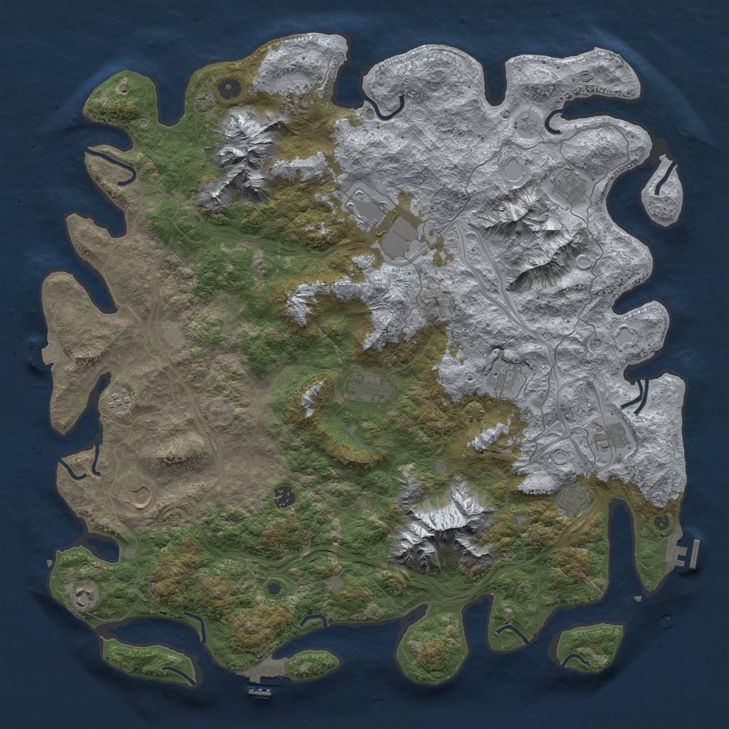 Rust Map: Procedural Map, Size: 5000, Seed: 5938174, 19 Monuments