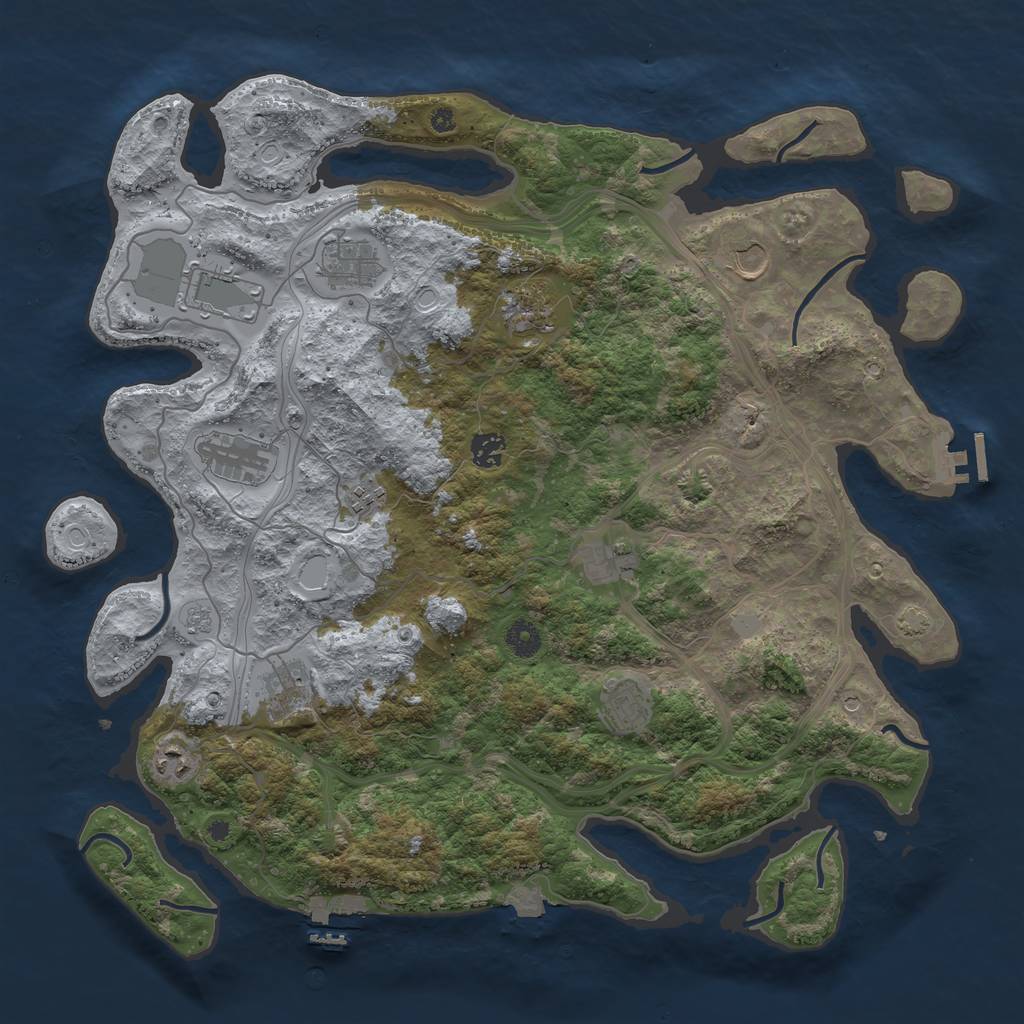Rust Map: Procedural Map, Size: 4250, Seed: 863083340, 19 Monuments