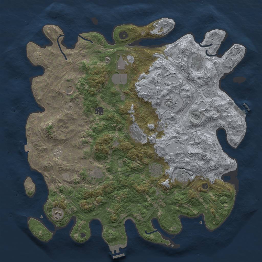 Rust Map: Procedural Map, Size: 4500, Seed: 29587563, 19 Monuments