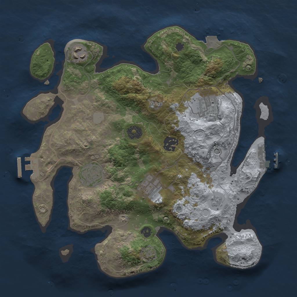 Rust Map: Procedural Map, Size: 3000, Seed: 35569, 13 Monuments