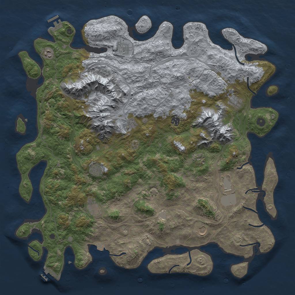 Rust Map: Procedural Map, Size: 5000, Seed: 836173710, 19 Monuments